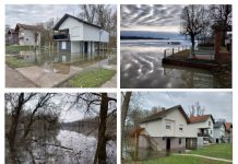 Dunav u porastu, na Zelenom otoku u Baranji neke vikendice poplavljene