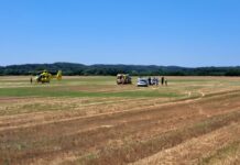 U padu paraglajdera teško ozlijeđena osoba, helikopterom prevezena u KBC Osijek