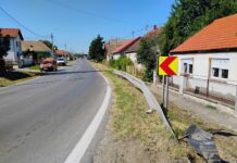 U Bilju vozač izgubio kontrolu u zavoju, udario znak i odbojnik te pobjegao s mjesta nesreće