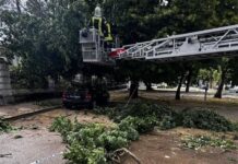 Skela pala na automobile u Osijeku, dvoje ozlijeđenih u padu elektrovoda