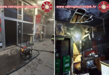 Ugašen požar u caffe baru Forum 1 na glavnoj osječkoj tržnici