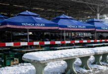 Zatvoren vanjski dio osječke tržnice zbog snijega i niskih temperatura