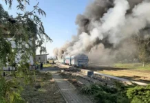 Požar vlaka na željezničkoj postaji u Velikoj