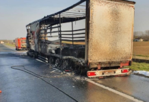Planuo kamion na autocesti A3: Vatra progutala teret i stražnji dio vozila