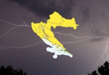 Žuti meteoalarm za osječku regiju: Stižu grmljavina, jak vjetar i moguća tuča