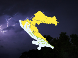 Upaljen žuti meteoalarm: Mogući jači pljuskovi, grmljavina i olujni udari vjetra