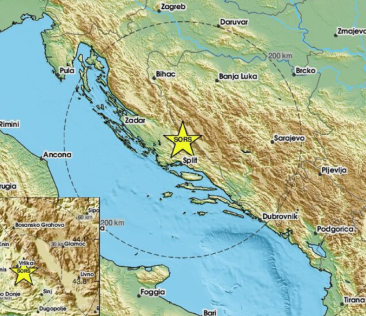 Dalmaciju zatresla dva potresa: prvi magnitude 3,7, drugi 3,4 po Richteru