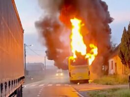 Autobus se zapalio kod Bjelovara, vozač se spasio na vrijeme