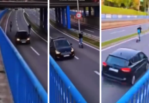 Policija pronašla mladiće sa snimke: romobilom pretjecali automobil u podvožnjaku