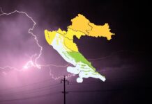 Narančasto upozorenje za istok Hrvatske večeras: Mogući olujni udari vjetra, tuča i obilna kiša