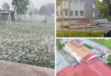 Olujno nevrijeme pogodilo Slavoniju: u Jakšiću škola ostala bez krova, mjestimice padala tuča