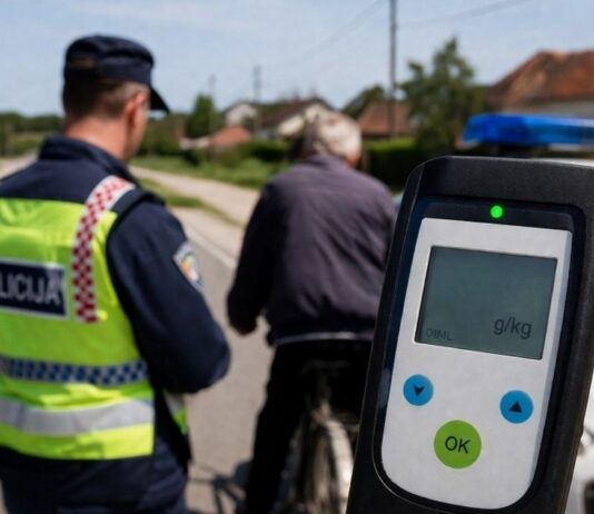 Biciklist u Cabuni napuhao čak 3,76 promila, na virovitičkom području iz prometa isključeno ukupno 13 vozača