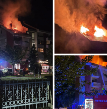 Veliki požar u stambenoj zgradi u Orahovici: nema ljudskih žrtava, vatrogasci dežurali cijelu noć