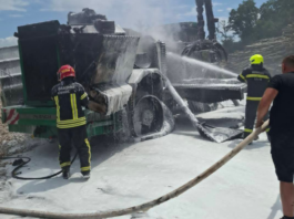 Požar u tvornici peleta kod Lipika: Zapalio se stroj i drvena masa