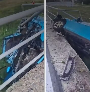 Pijan sletio s ceste i udario u ogradu mosta, metalna šipka probila vjetrobransko staklo