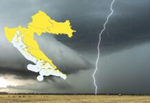 Upaljen žuti meteoalarm za osječku regiju: Poslijepodne mogući izraženiji pljuskovi