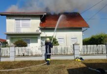 Veliki požar zahvatio ljetnu kuhinju i proširio se na krovište obiteljske kuće, nastala velika šteta