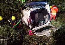 Teška prometna nesreća rano jutros: Automobil sletio s ceste i prevrnuo se na krov, jedna osoba ostala prikliještena