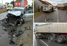 Zbog neprilagođene brzine kamion udario u automobil, vozač teško ozlijeđen