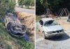 Nije stao na STOP, sudario se s drugim automobilom i završio na krovu