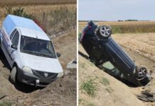 Dvije osobe ozlijeđene u sudaru u Baranji, automobil završio na krovu