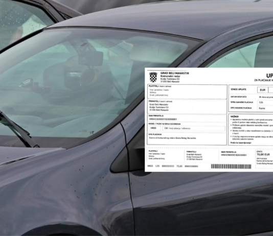Ženi na automobilu ostavljena lažna uplatnica za kaznu, slučaj prijavljen policiji